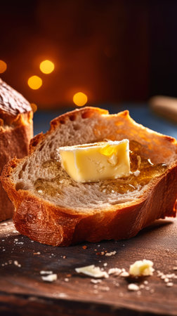 app piece bread butter knife product surface hives interconnections crypto bun hashing thematic yummy superior quality broad wall, generative aiの素材