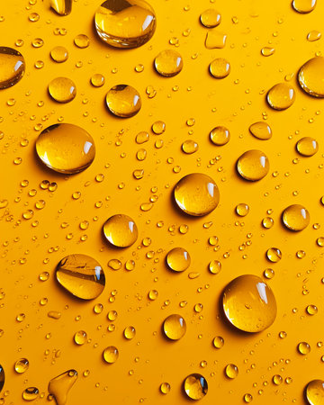 background closeup yellow deep droplets cooking oil liquid interface tanks pub barrels tears rain time die orange, generative aiの素材