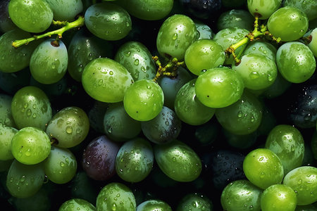 These closeup green grapes with deep droplets look like they would make a great product. The violet color is really striking and the street commercial banner looks great. The hand grenades look a bit dangerous, but the zoomed out shot shows the entire ratio of young wine.の素材