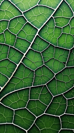exp closeup leaf green background clothes out veins geometry house business products supplies looks varicose morph scaly skin ivy defense, generative aiの素材