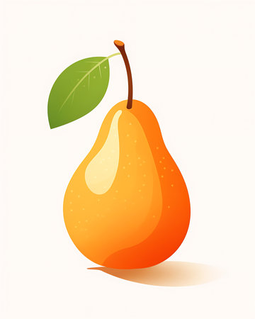 cartoon pear leaf top vector graphics lines easting peach easel leave shows large skin pearl marmalade listing icon, generative aiの素材