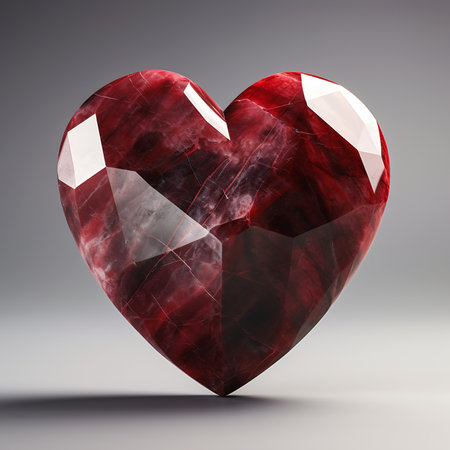 color red heart shaped stone diamond cut middle mint deep colors royal cape connected machines fine line featuring rhodium wires sumptuous maroon marble, generative aiの素材