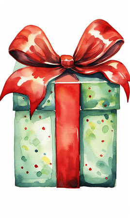 green gift box red bow flash greed coloring pages used bright teaser giving gifts people, generative aiの素材