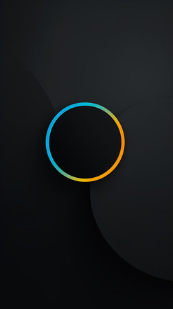 circle yellow blue ring interface design orange halo against deep dune magical three wishes round cropped, generative aiの素材