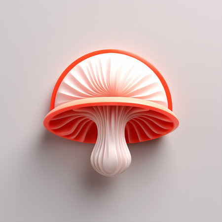 mushroom shaped object wall light precisionism slick design melting coral pattern ornament shaded lighting poster, generative aiの素材