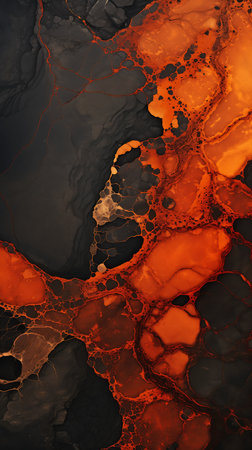 closeup looking surface black orange color palette flume apocalyptic silk poison dripping hcl sulfur, generative aiの素材