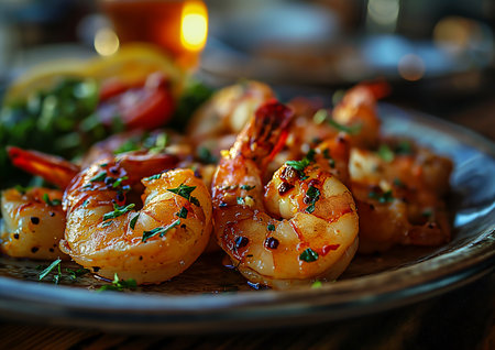 plate shrimp vegetables table pastry armor plating somalia avoid duplicate, generative aiの素材
