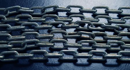 strong chains on the dark blue light. horizontal background