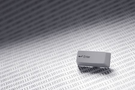 enter key on technology background. black and whiteの写真素材