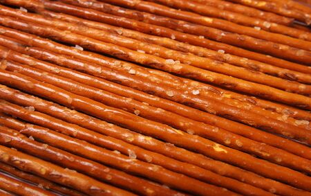 closeup shot of baked sticks with saltの写真素材