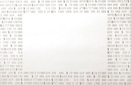 financial top news on a newspaper page. numeral signs