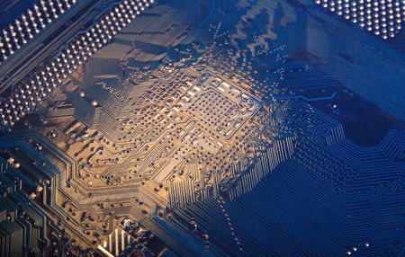 motherboard part, computer hardware, digital technology.