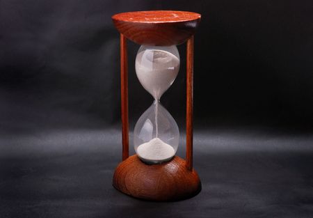 hourglass counting the time.