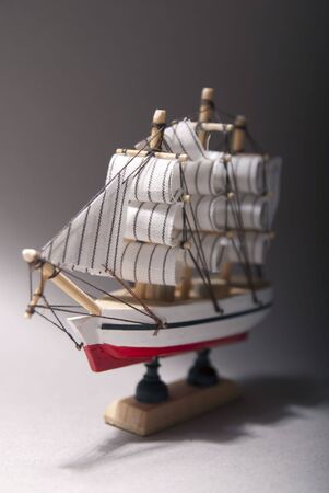  Wooden sailboat model. decorative toyの写真素材