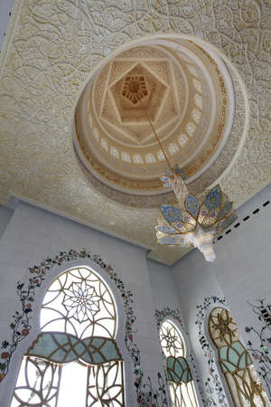 interior of grand mosque in abu dhabi 