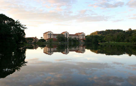 old hotel, lake, araxa in brazil,のeditorial素材