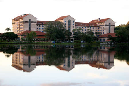 old hotel, lake, araxa in brazil,のeditorial素材