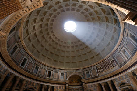 View of the interior of the Pantheon, Rome, Italyのeditorial素材