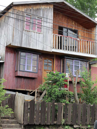  typical house in castro city, chiloe island, chile, south america                              のeditorial素材