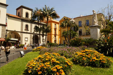 city of sorrento in mediterranean coast of italyのeditorial素材