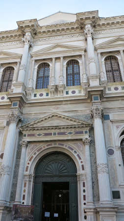 facade of historic building in venice italy
