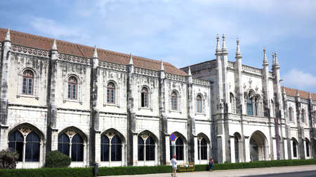 facade of hieronymites monastery in lisbon, portugalのeditorial素材