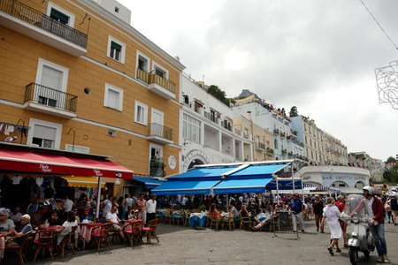 CAPRI, ITALY - MAY 23, 1916 - tourist on island of capri, italyのeditorial素材