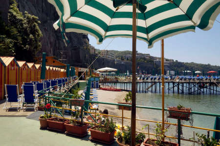 SORRENTO, ITALY - MAY 20, 2014 - view of beach in sorrentoのeditorial素材