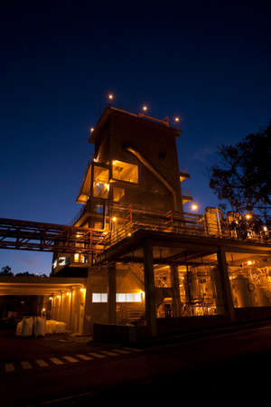 SAO PAULO, BRAZIL - MAY 11, 2009 - industry illuminated working at nightのeditorial素材