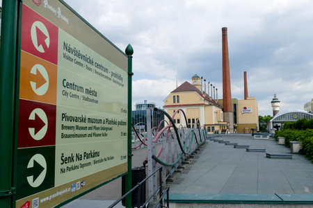 Pilsen, Czech Republic - june 01, 2017 -  Pilsner Urquell Brewery from 1839, Pilsen town is known as the birthplace of the Pilsener beer styleのeditorial素材