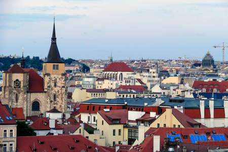 View of historic building in old downtown of Pragueのeditorial素材