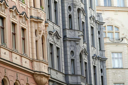 View of historic building in old downtown of Pragueのeditorial素材