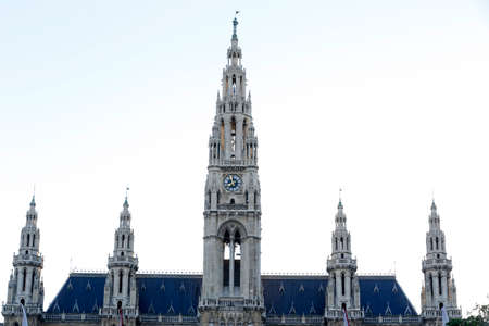 The towers of Wiener Rathaus Vienna City Hall, Austria のeditorial素材