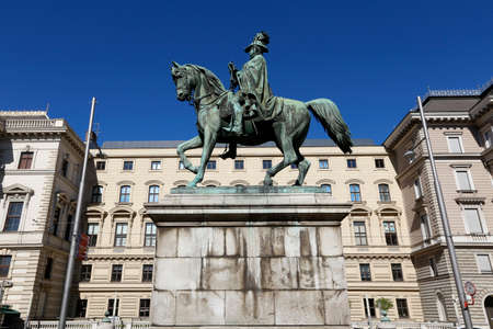 Carl Schwartzenberg marshal statue in Vienna the capital city of Austriaのeditorial素材
