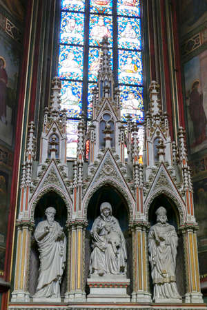 inside the St Vitus Cathedral in Prague , Czech Republic