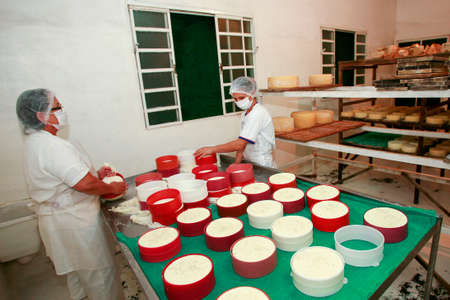 Serra da Canastra, Minas Gerais, Brazil - may 01, 2010 - family factory of the traditional and artisanal cheese from the serra da canastra, countryside of Minas Geraes, Brazilのeditorial素材