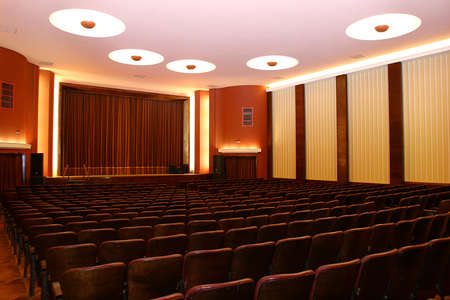 Caxambu, Minas Gerais, Brazil - april 04, 2005 - interior of vintage cine and theater のeditorial素材