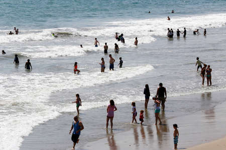 Santa Monica, California - jun 03, 2015 - view of santa monica beach with people のeditorial素材