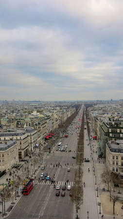 Paris, France - feb 21 - 2013 - view of champs-elysees in Paris, France