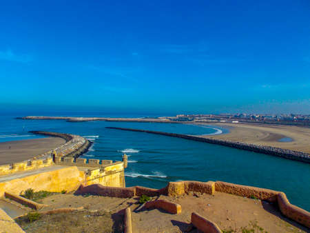 A fortress front the ocean at the moroccan coast of Essaouiraのeditorial素材