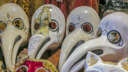 VENICE, ITALY - DEC 29 - 2012 - Traditional Venice Mask with Big Noseのeditorial素材