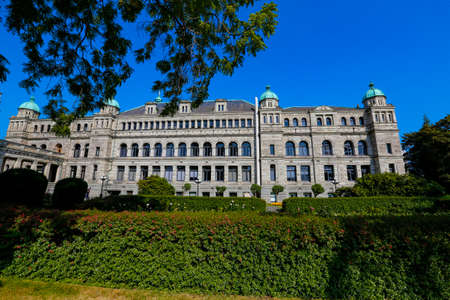 Historic parliament building in the citycenter of Victoria, Vancouver Island, British Columbia, Canadaのeditorial素材