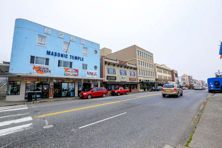 Ketchikan, Alaska - jul 23, 2018 - view of downtown  in  sunny dayのeditorial素材