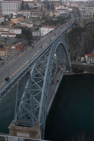 Porto, Portugal - feb 07 - 2019 - Dom Luis I Bridge over Douro river on Porto, Portugal