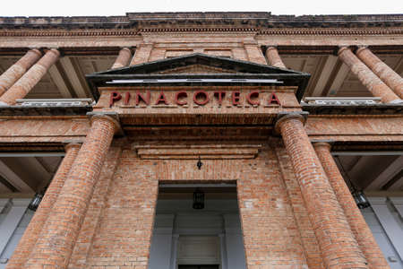 Sao Paulo, Brazil - aug 04 2019 - Facade of Pinacoteca,  visual arts museum. Founded in 1905, with Brazilian production from the 19th century to the present day.のeditorial素材