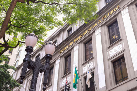 Sao Paulo, Brazil - nov 09, 2019 - Facade of the B3, a Stock Exchange located at old downtown, the...