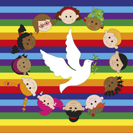 peace whit doveの写真素材