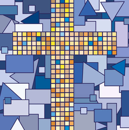 mosaic of religion cross の写真素材
