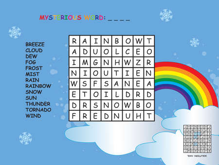 game for children: crossword of weatherの写真素材