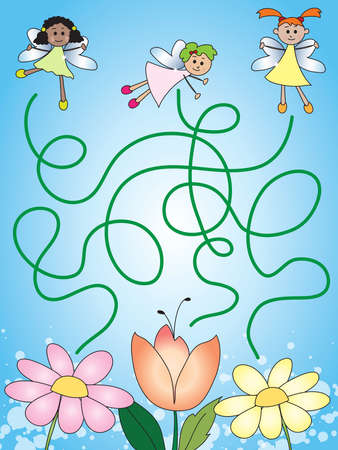 game for children: maze with fairyの写真素材